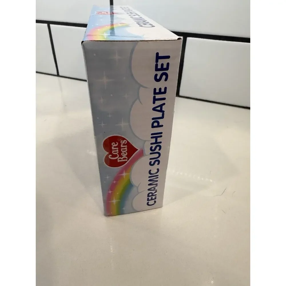 Care Bears Ceramic Sushi 🍣Plate Set‎ With Chopsticks New In Box